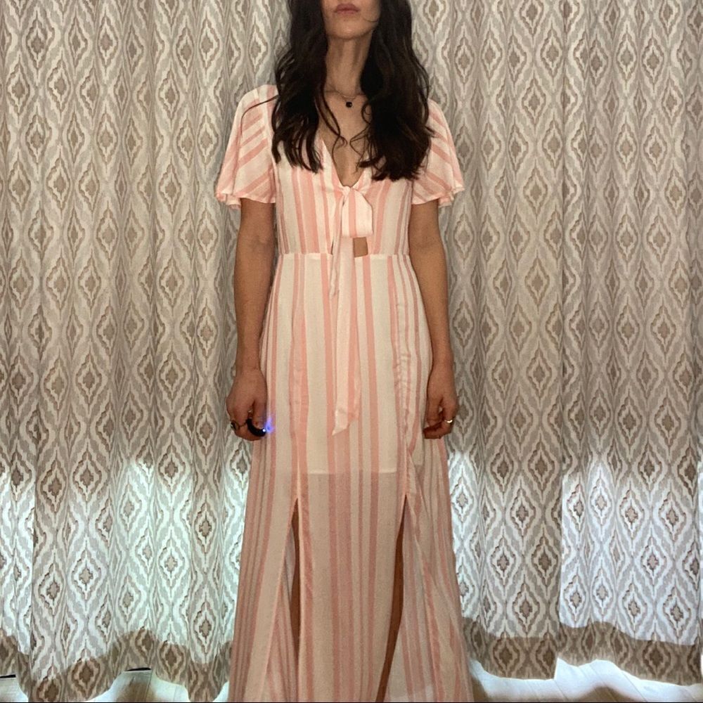 Lost + Wander Pink White Stripe Maxi Dress - Picture 4 of 8